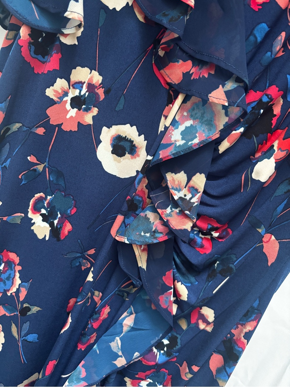 Floral Ruffle V-Neck Dress - Picture 3 of 4